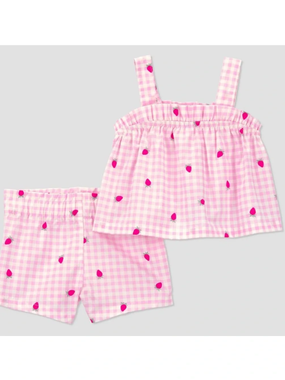 Carter’s just one you baby girls strawberry shirt and shorts set | newborn
